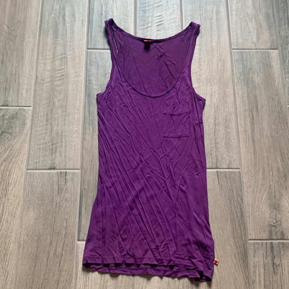 Boss Hugo boss purple pocket tank top